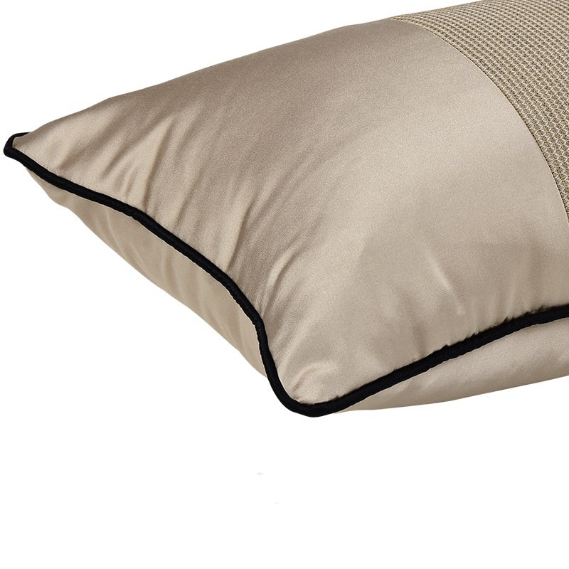 HKM-690771 Modern Rectangular Beige and Brown Pillow Cover for Living Room or Bedroom - 30x50cm