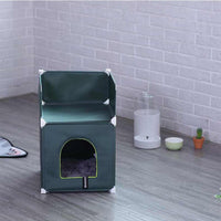 HKM-690771 Winter Warm Pet House Double-Storey Pet Villa Fully Enclosed
