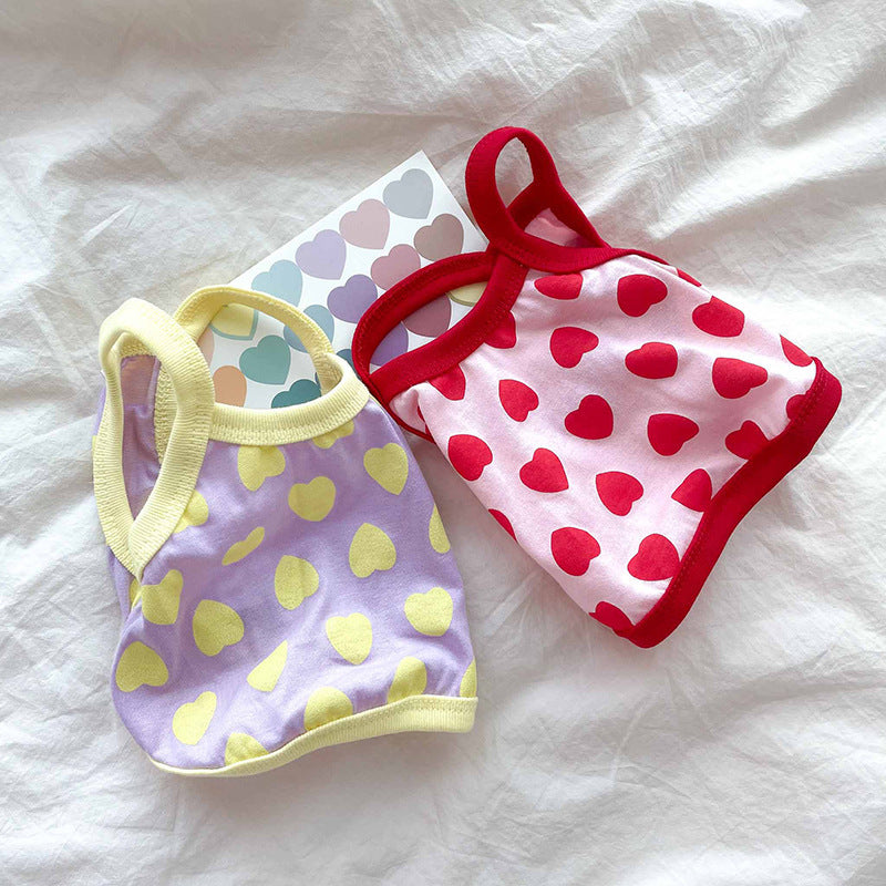 HKM-690835 Summer Cat and Dog Sling Vest in Purple and Pink, Breathable Design for Pet Comfort
