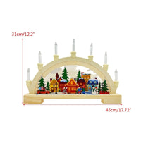 HKM-690835 Wooden LED Bridge Lamp Decoration for Christmas Ambience