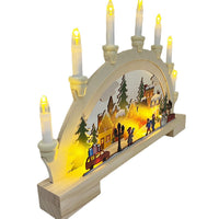 HKM-690835 Wooden LED Bridge Lamp Decoration for Christmas Ambience