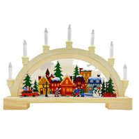 HKM-690835 Wooden LED Bridge Lamp Decoration for Christmas Ambience