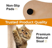 HKM-691027 Cat Tower with Scratching Post, Removable Perch & Interactive Ball Track for Indoor Cats - Brown, Medium