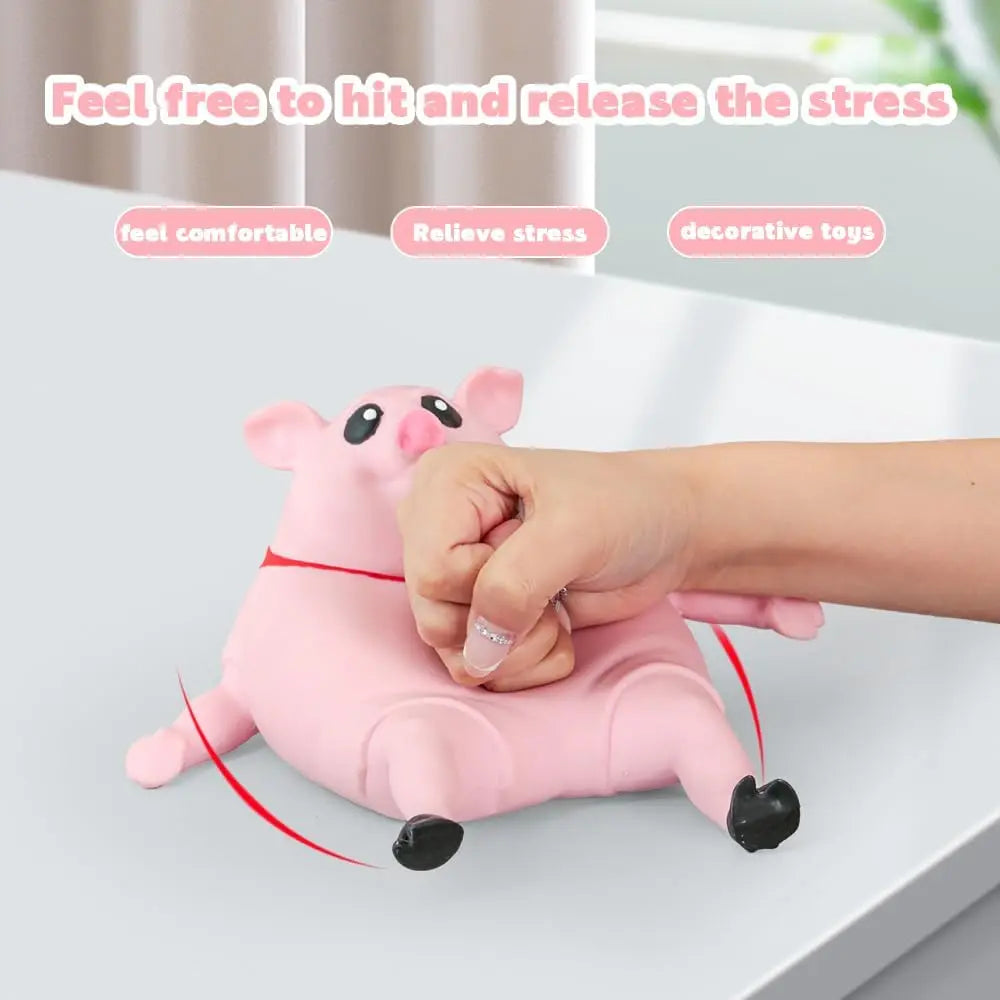 HKM-691027 Cute Anti-Stress Squeeze Pig Toy for Kids - Rubber Pig Decompression Stress Relief Toy