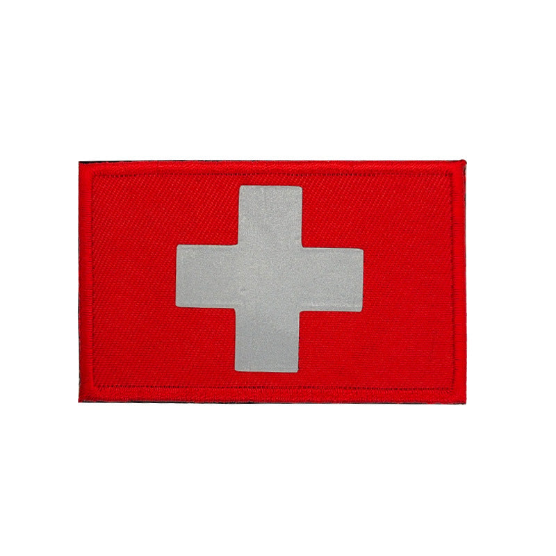 HKM-691155 Reflective Embroidered Medical First Aid Patch with Velcro Attachment