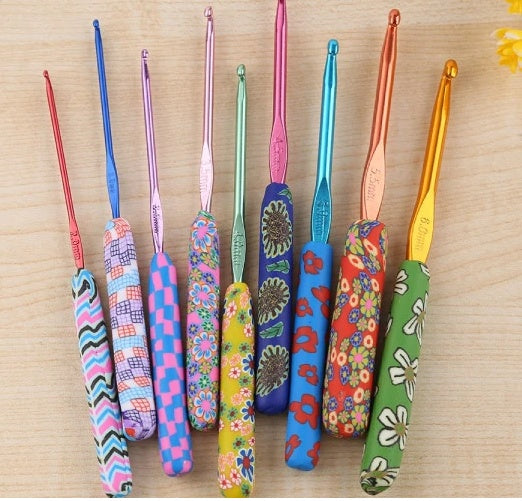 HKM-691219 Colorful Crochet Knitting Tools Set with Stainless Steel Needles and Storage Bag