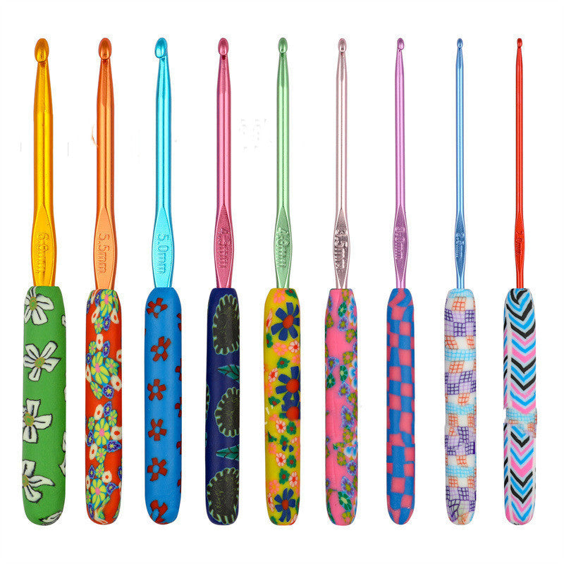 HKM-691219 Colorful Crochet Knitting Tools Set with Stainless Steel Needles and Storage Bag