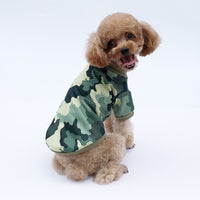 HKM-691411 Camouflage Fleece Sweater for Dogs - Comfortable Cotton Fabric in Army Green, Black, and Tide Green