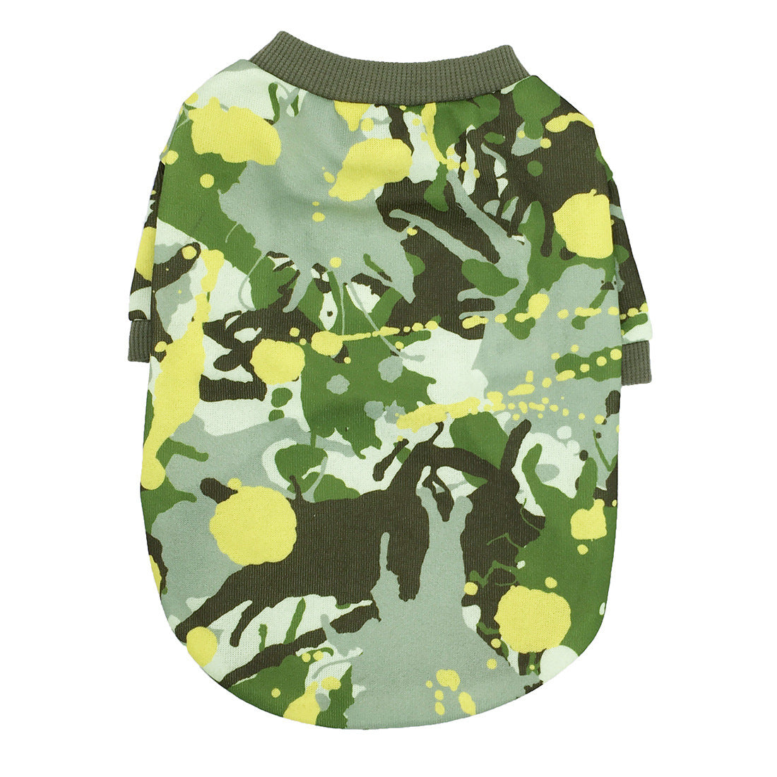 HKM-691411 Camouflage Fleece Sweater for Dogs - Comfortable Cotton Fabric in Army Green, Black, and Tide Green