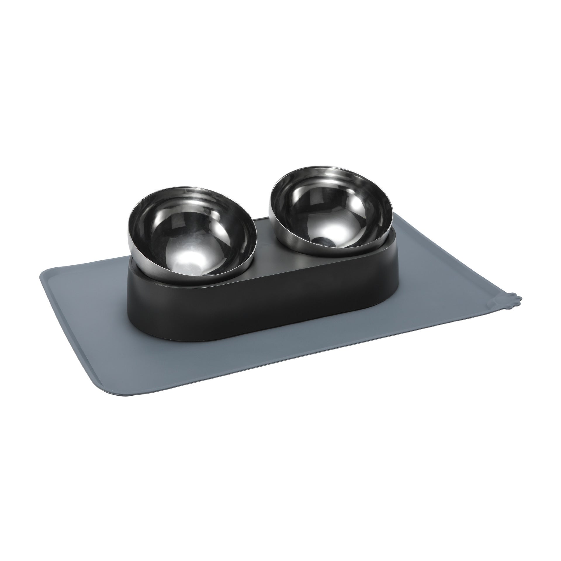 HKM-691411 Pet Anti-Tumble Bowl for Cats and Dogs - Single and Double Bowl Options, ABS and Stainless Steel