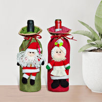 HKM-691667 Christmas-Themed Wine Bottle Cover for Holiday Celebrations, Cloth Material