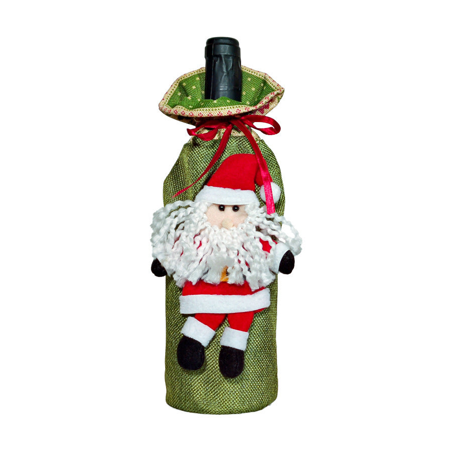 HKM-691667 Christmas-Themed Wine Bottle Cover for Holiday Celebrations, Cloth Material
