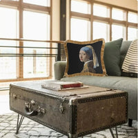 HKM-691667 Vintage Plush Character Pattern Sofa Pillow 45x45cm or 50x50cm Options