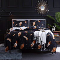 HKM-691859 Animal Print Reactive Dye Polyester Bedding Set - 3-Piece Quilted Style for 1.8m Beds