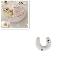 HKM-691923 2 In 1 Dog And Cat Bed Pet Winter Bed Round Plush Warm Bed House Soft Long Plush Pets Bed Pet Products