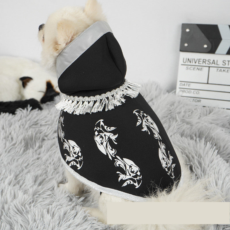 HKM-691987 Pet Halloween Cloak - Black Acrylic Cloak Clothes for Dogs in Various Sizes