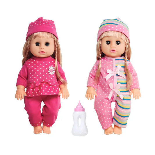 HKM-692179 14 Inch Vinyl Baby Doll Toy with 4 Sounds for Kids Ages 2-7