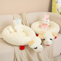 HKM-692179 Cozy White Plush Nest Mattress for Dogs and Cats, Size 70X50cm