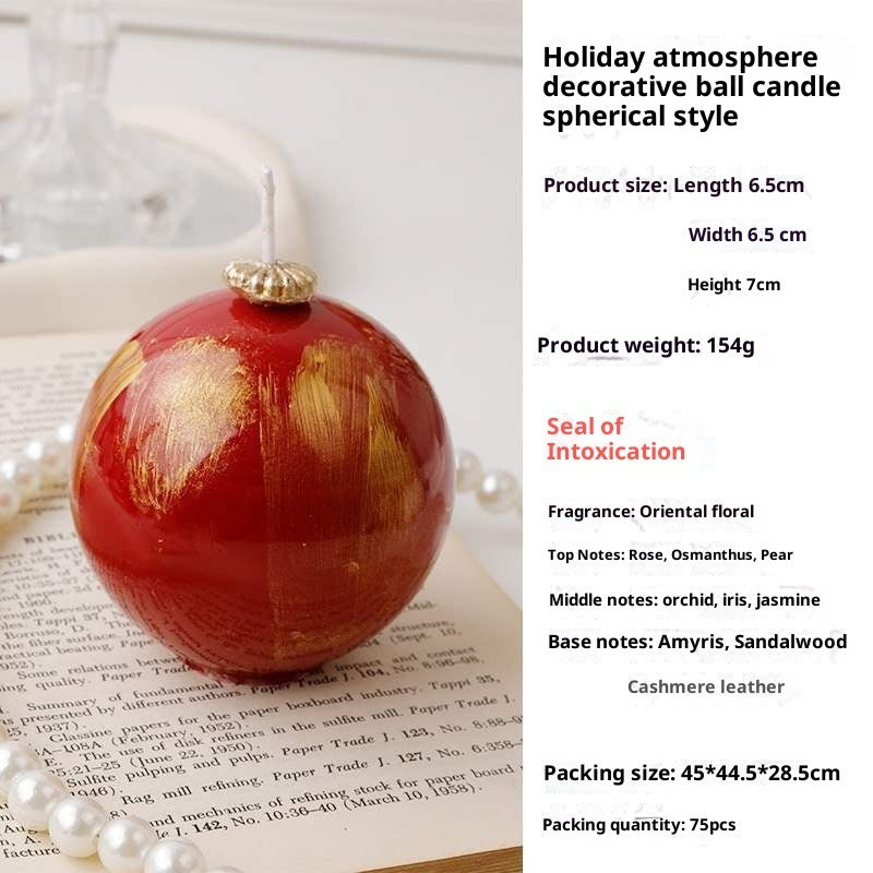 KTX-692179 Decorative Aromatherapy Spherical Candle Set in Red and White - 2 Packs of Lantern and Sphere Styles