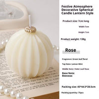 HKM-692179 Decorative Aromatherapy Spherical Candle Set in Red and White - 2 Packs of Lantern and Sphere Styles