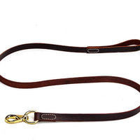 HKM-692179 Leather Cowhide Dog Leash for Medium to Large Dogs, 110CM & 160CM Lengths