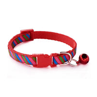 HKM-692243 Twill Patterned Adjustable Pet Collar with Bells - Fits 19-32cm