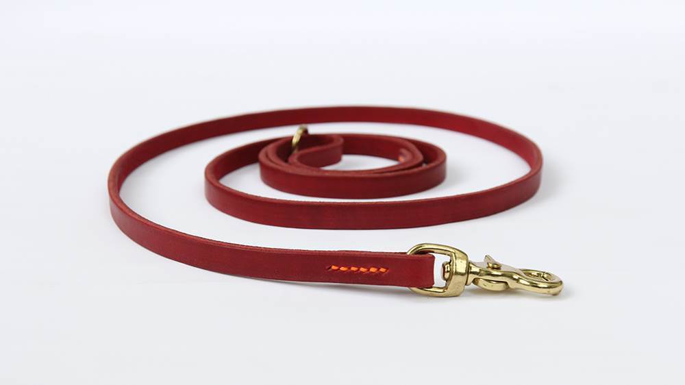 HKM-692371 Cowhide Leather Competition Elastic Band in Black and Light Wine Red, Various Sizes Available