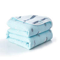 HKM-692371 Six-Layer Cotton Gauze Quilt for Summer Cooling - Lightweight Air Conditioner Blanket, 120x150cm & 90x100cm Options