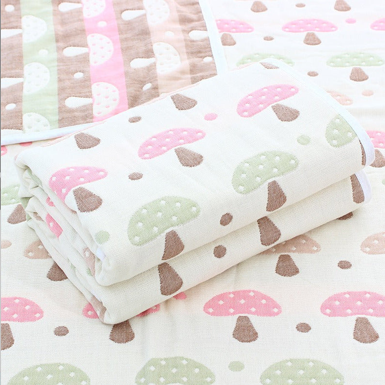 HKM-692371 Six-Layer Cotton Gauze Quilt for Summer Cooling - Lightweight Air Conditioner Blanket, 120x150cm & 90x100cm Options