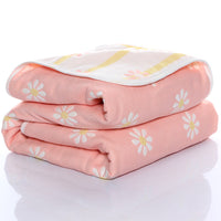 HKM-692371 Six-Layer Cotton Gauze Quilt for Summer Cooling - Lightweight Air Conditioner Blanket, 120x150cm & 90x100cm Options
