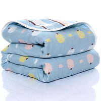 HKM-692371 Six-Layer Cotton Gauze Quilt for Summer Cooling - Lightweight Air Conditioner Blanket, 120x150cm & 90x100cm Options