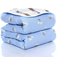 HKM-692371 Six-Layer Cotton Gauze Quilt for Summer Cooling - Lightweight Air Conditioner Blanket, 120x150cm & 90x100cm Options
