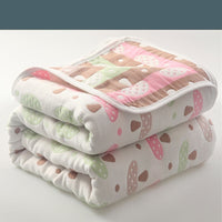 HKM-692371 Six-Layer Cotton Gauze Quilt for Summer Cooling - Lightweight Air Conditioner Blanket, 120x150cm & 90x100cm Options