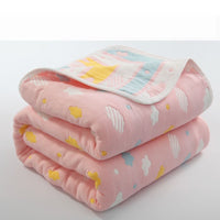 HKM-692371 Six-Layer Cotton Gauze Quilt for Summer Cooling - Lightweight Air Conditioner Blanket, 120x150cm & 90x100cm Options