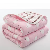 HKM-692371 Six-Layer Cotton Gauze Quilt for Summer Cooling - Lightweight Air Conditioner Blanket, 120x150cm & 90x100cm Options