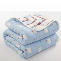 HKM-692371 Six-Layer Cotton Gauze Quilt for Summer Cooling - Lightweight Air Conditioner Blanket, 120x150cm & 90x100cm Options