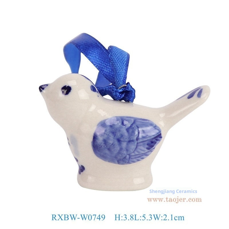 HKM-692499 Ceramic Christmas Tree Pendant Decorations - Blue and White Porcelain, Various Sizes