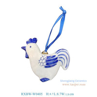 HKM-692499 Ceramic Christmas Tree Pendant Decorations - Blue and White Porcelain, Various Sizes