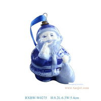 HKM-692499 Ceramic Christmas Tree Pendant Decorations - Blue and White Porcelain, Various Sizes