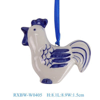 HKM-692499 Ceramic Christmas Tree Pendant Decorations - Blue and White Porcelain, Various Sizes