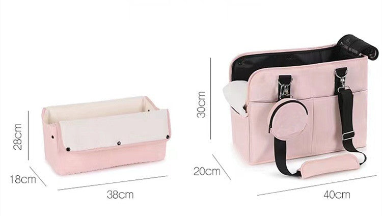 HKM-692563 Portable Summer Dog Bag in Solid Colors – Medium Soft Nylon | Available in Pink and Black