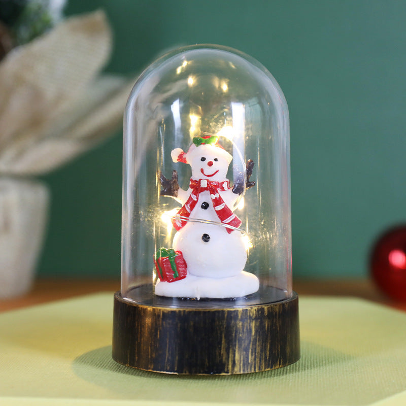 HKM-692819 Christmas-Themed Small Night Lamp with Snowman, Old Man, and Tree Ornaments