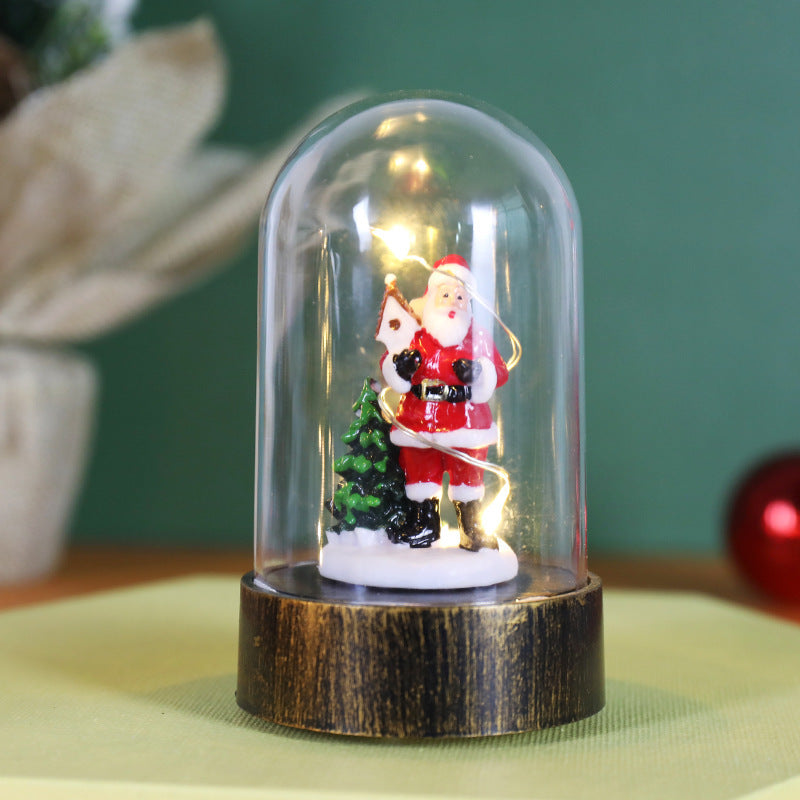 HKM-692819 Christmas-Themed Small Night Lamp with Snowman, Old Man, and Tree Ornaments
