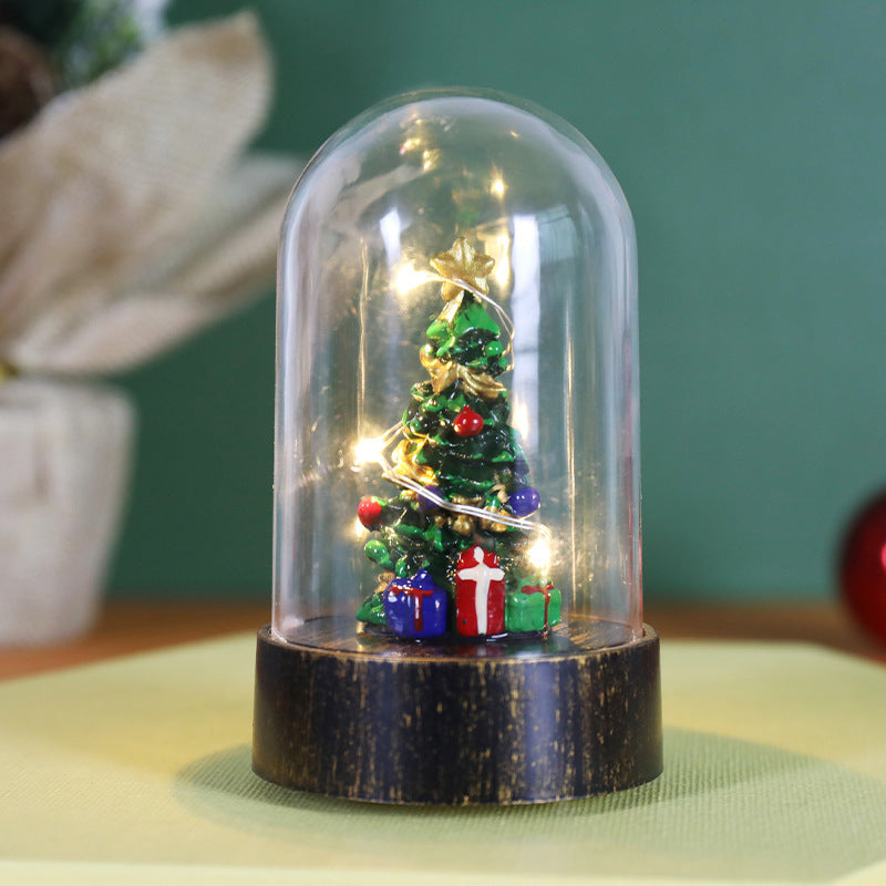 HKM-692819 Christmas-Themed Small Night Lamp with Snowman, Old Man, and Tree Ornaments