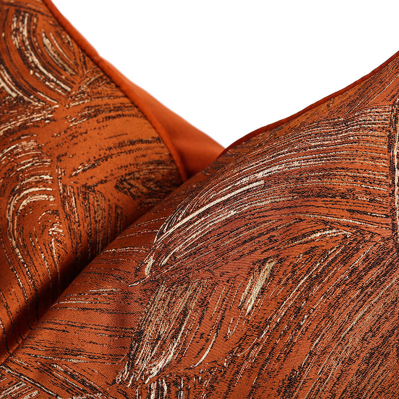 HKM-692819 Geometric Abstract Orange Pillow Cover for Living Room - 30x50cm, 45x45cm, 50x50cm Sizes