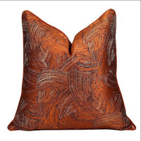 HKM-692819 Geometric Abstract Orange Pillow Cover for Living Room - 30x50cm, 45x45cm, 50x50cm Sizes