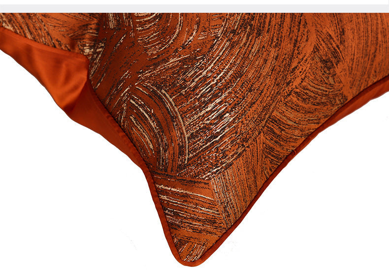 HKM-692819 Geometric Abstract Orange Pillow Cover for Living Room - 30x50cm, 45x45cm, 50x50cm Sizes
