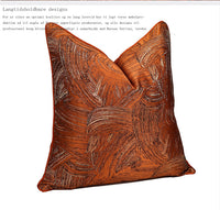 HKM-692819 Geometric Abstract Orange Pillow Cover for Living Room - 30x50cm, 45x45cm, 50x50cm Sizes