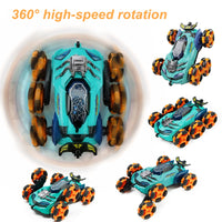 HKM-692947 Remote Control 2.4G Stunt Drift 6-Wheel Deformation Car with Water Spray and LED Lights