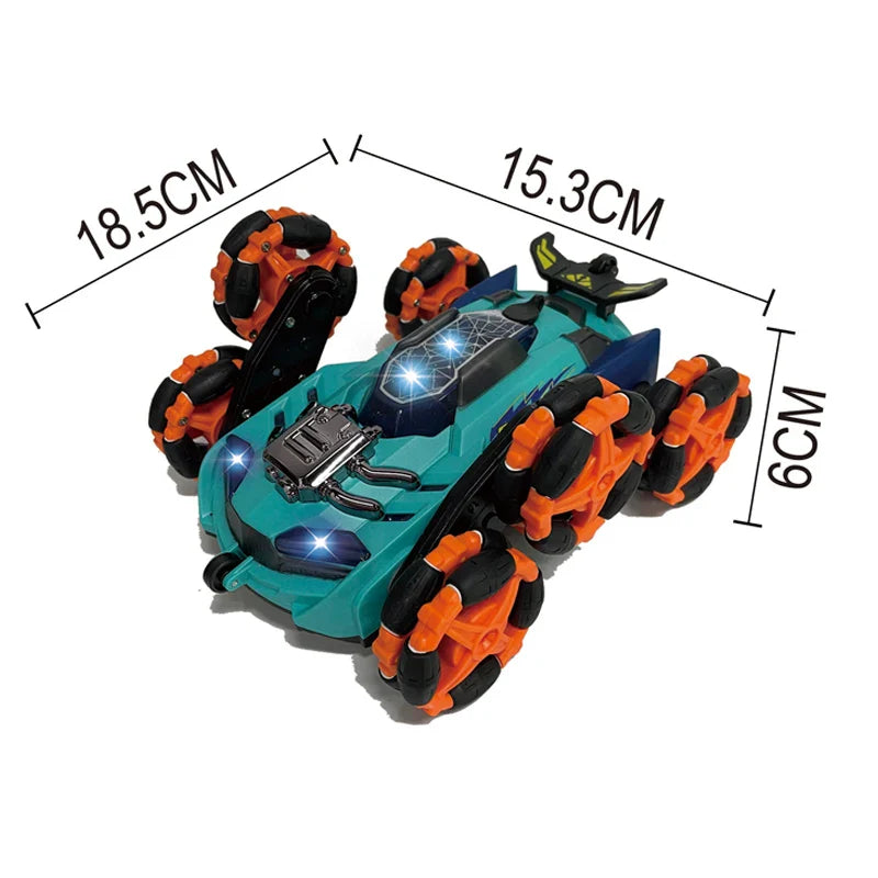 HKM-692947 Remote Control 2.4G Stunt Drift 6-Wheel Deformation Car with Water Spray and LED Lights